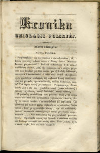 Kronika Emigracji Polskiej , Paryż, 1834-1839, sygn. 52.415