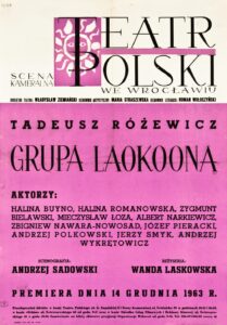 Grupa Laokoona. Reż. Wanda Laskowska. Teatr Polski we Wrocławiu 1963. Afisz